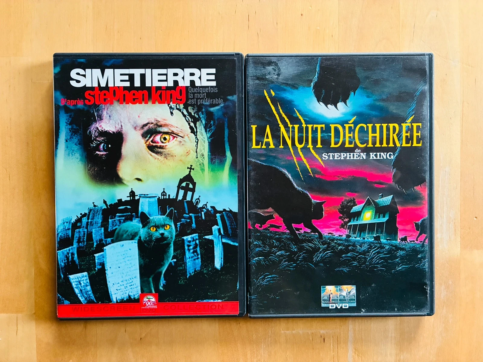 Lot 2 DVD cultes Stephen King: Simetierre (1989) et La Nuit Déchirée.